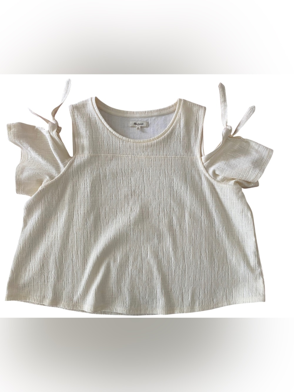 Madewell Cream Tie-Shoulder Crop Tank
